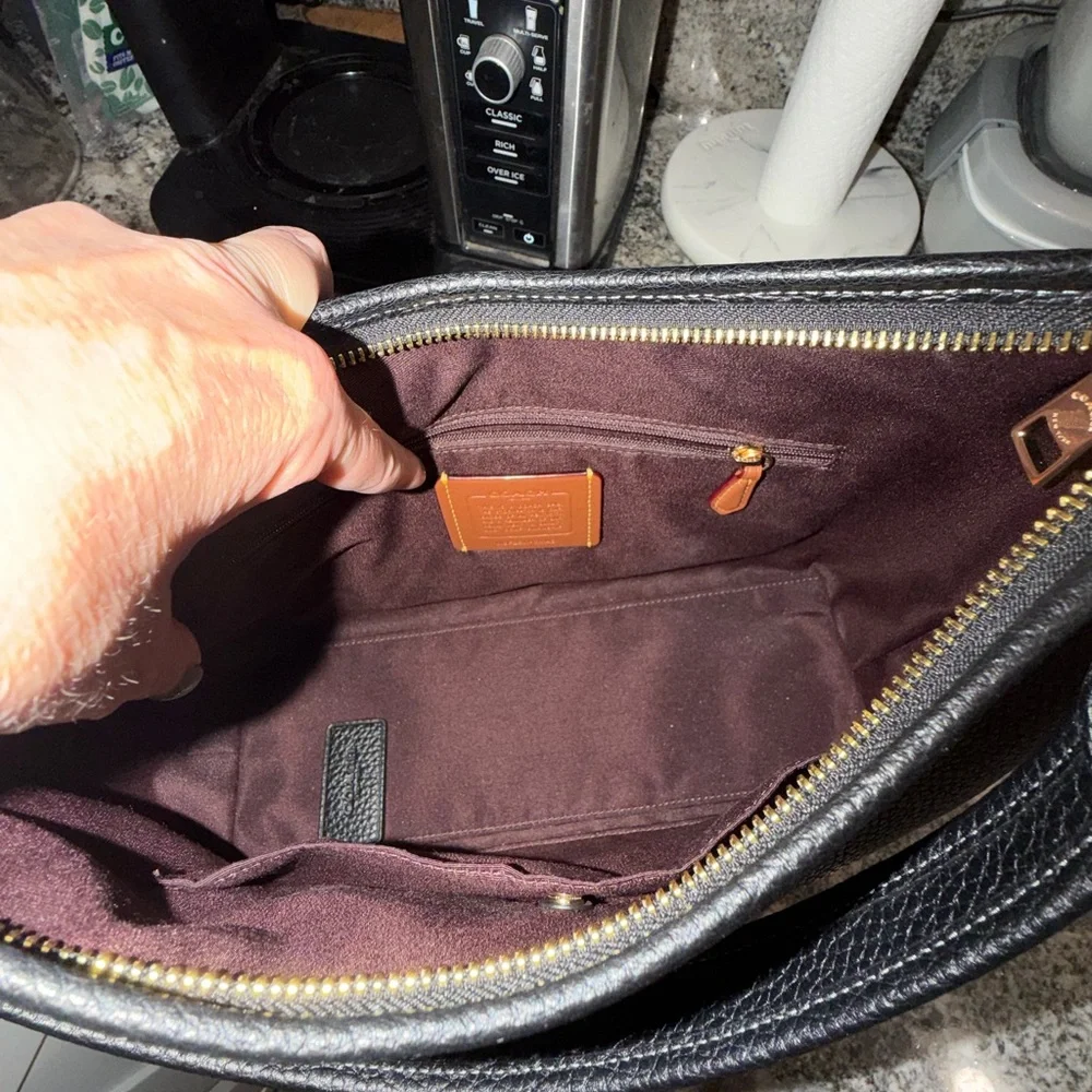 Coach Black Laurel Pebbled Leather Shoulder Bag - Picture 5 of 7